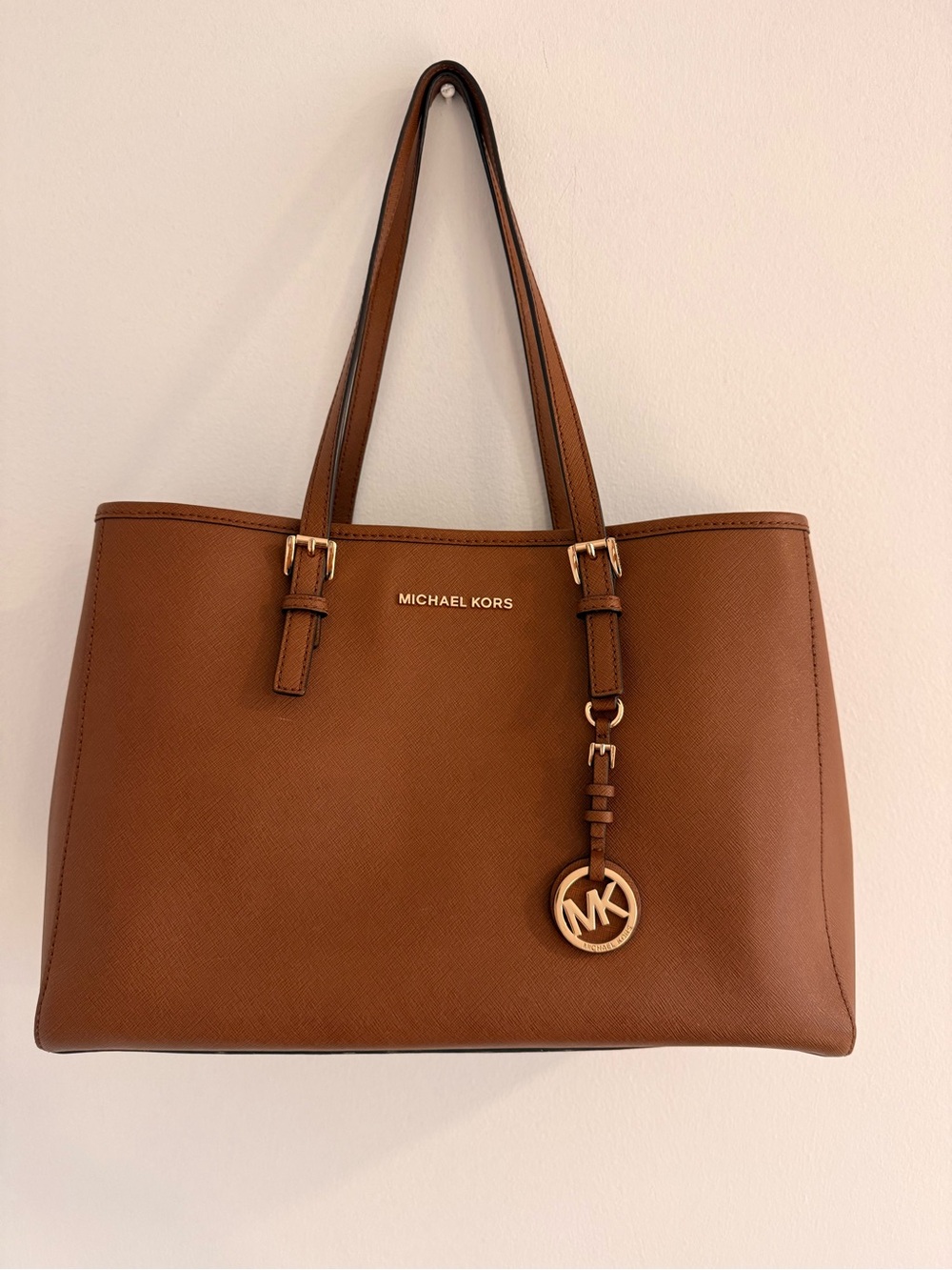 Michael Kors Leather Tote with MK Charm